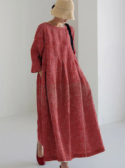 OLIVIA - RETRO STREEPJES LOSSE JURK