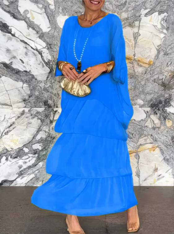 Caroline | Maxi Vloeiende Jurk – Moeiteloze Elegantie