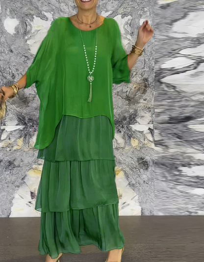 Caroline | Maxi Vloeiende Jurk – Moeiteloze Elegantie