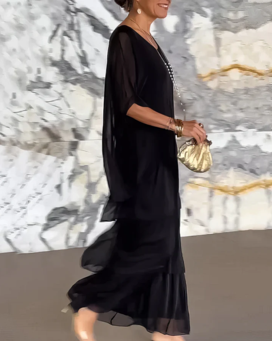 Caroline | Maxi Vloeiende Jurk – Moeiteloze Elegantie