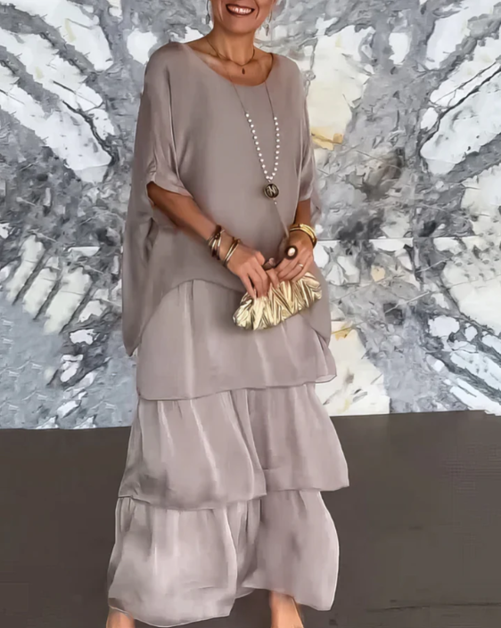 Caroline | Maxi Vloeiende Jurk – Moeiteloze Elegantie