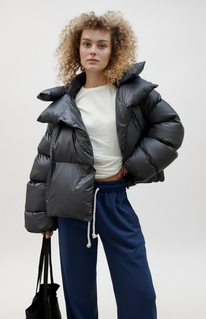 Nero | Oversized winterjas, comfortabel en met afneembare capuchon